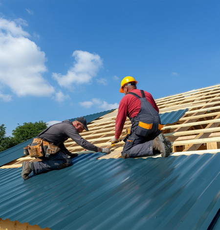Roofers installing metal roofing sheets – Dallas Roofings